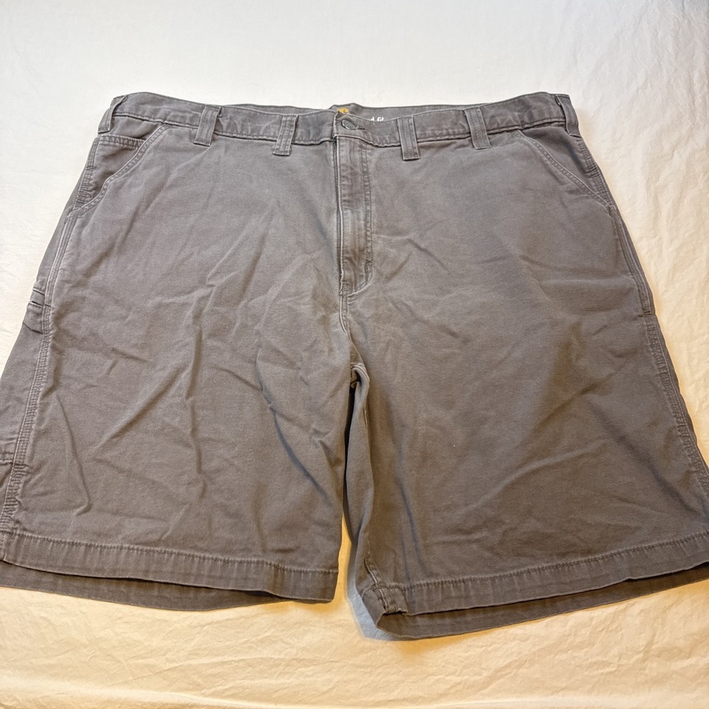 Carhartt Relaxed Fit Canvas Work Shorts Mens 46 GRY Khaki 102514 039